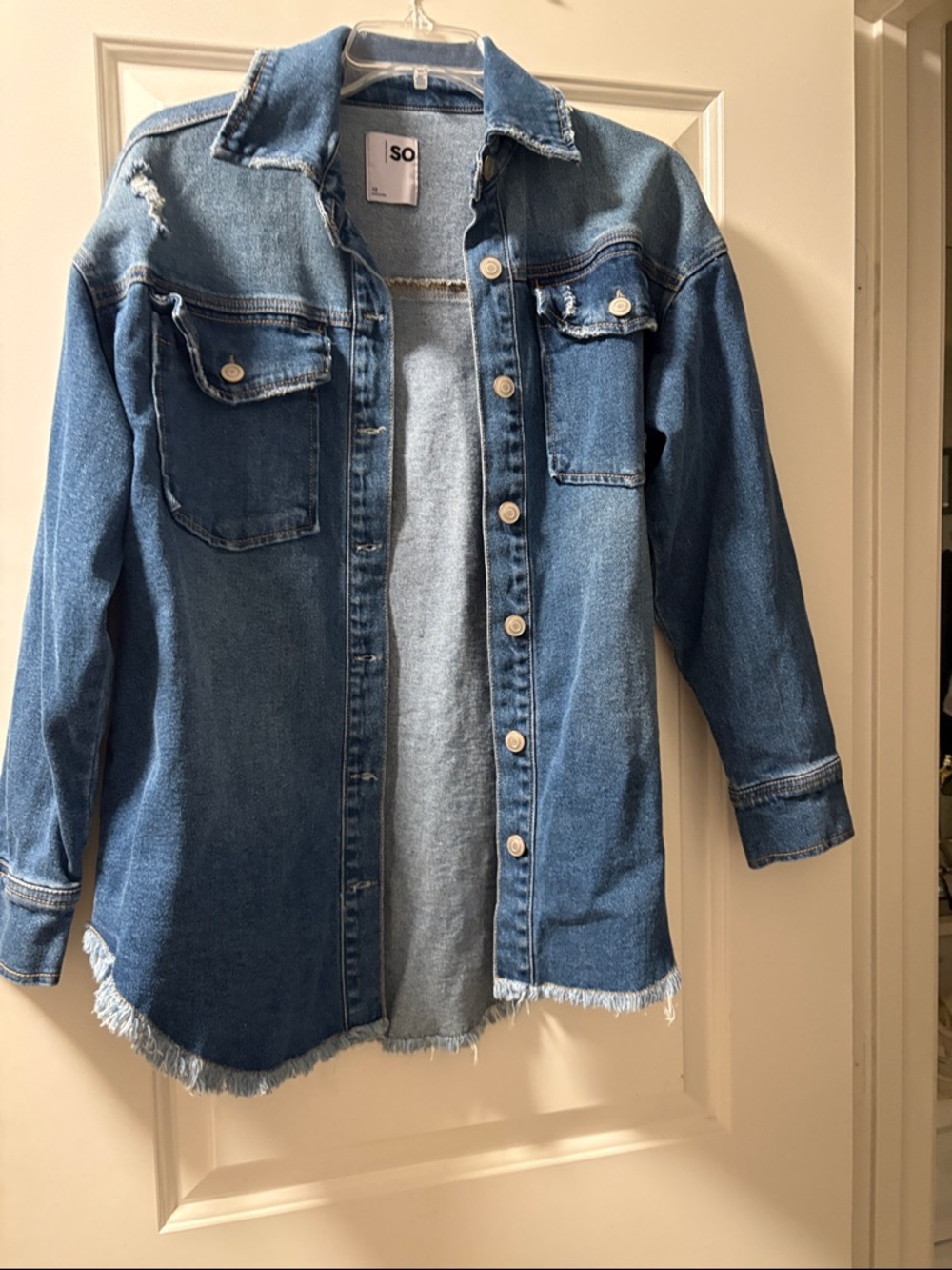 SO Light Blue Distressed Denim jacket